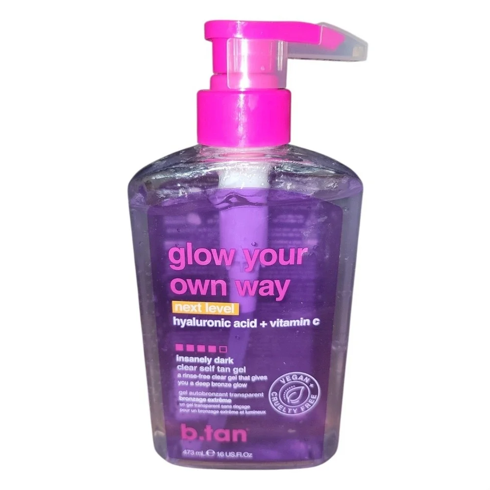 b.tan Glow Your Own Way Next Level Self Tan Gel 16 oz Lot of 2 Insanely Dark